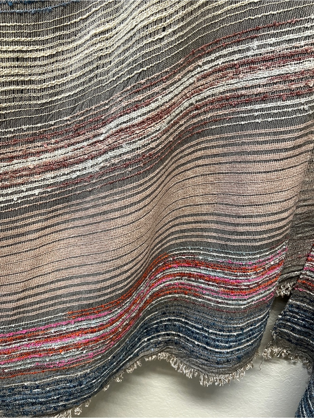 Chico's Multi-Color Metallic Striped Kimono Wrap Poncho One Size - Picture 8 of 13